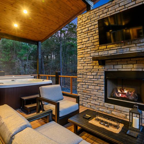 A luxury hot tub for guests to relax and socialize!