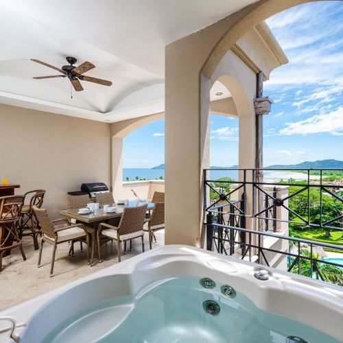 Relax in a jacuzzi with ocean views