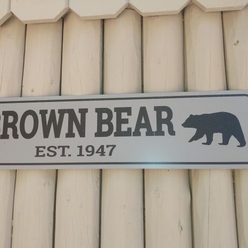 Exterior:  the cute little sign for the cabin