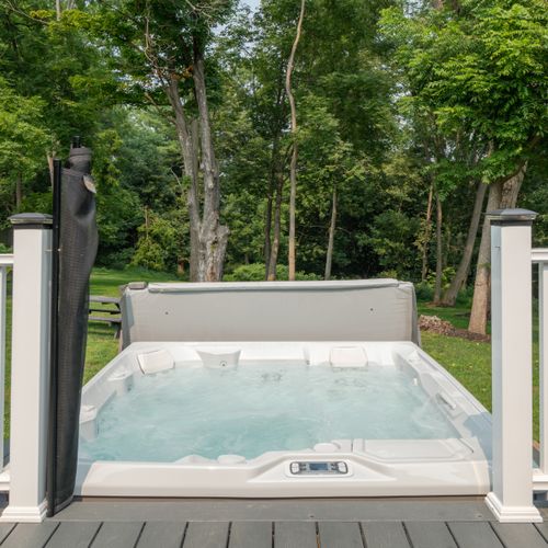 The hot tub is available year round, just steps from the back door.