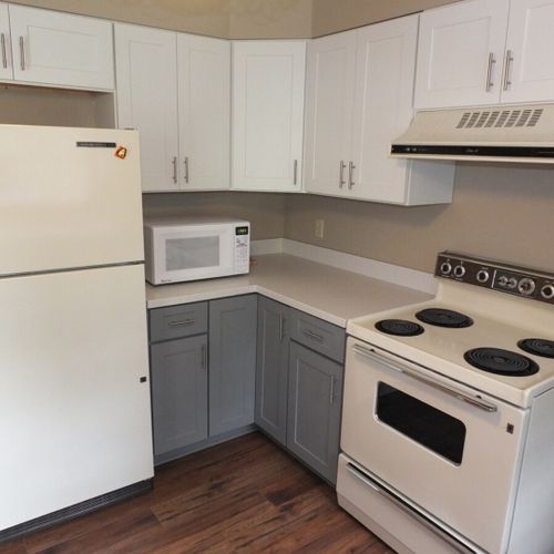 Kitchen:  the home has a modern kitchen with all appliances except for a dishwasher.