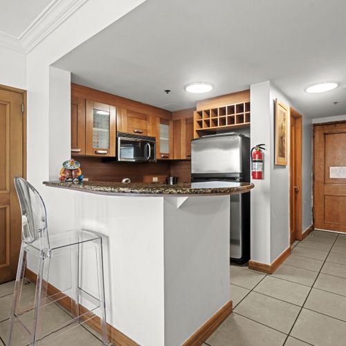 Modern, fully-equipped kitchen with all the essentials for your culinary convenience