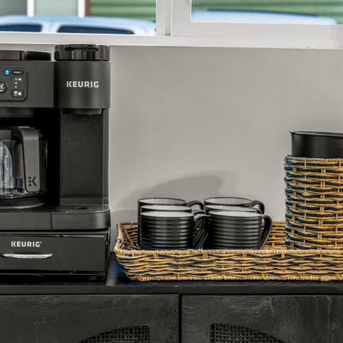 Start your day of adventures with the state-of-the-art, high-end coffee machine. Craft your favorite brew without leaving the cabin!