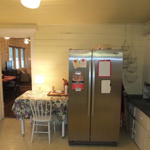 Kitchen:  the cottage has a cute old kitchen with all appliances except for a dishwasher.