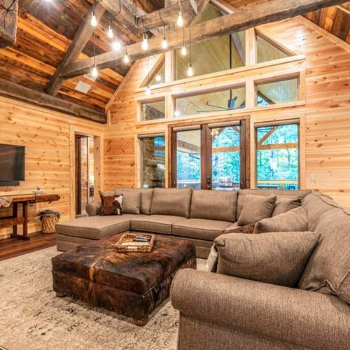 An oversized sectional in the lodge room is the perfect spot to relax