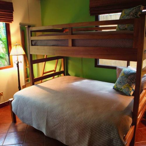 Bunk beds maximize space and make a fun set up for kids
