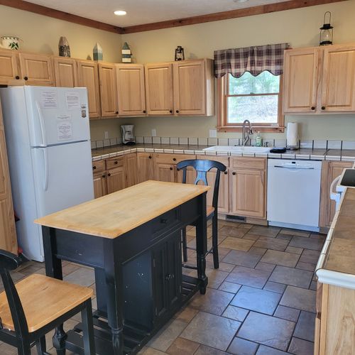Kitchen:  the home has a large and beautiful kitchen with all appliances including a dishwasher.