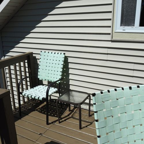 Exterior:  another view of the private deck.