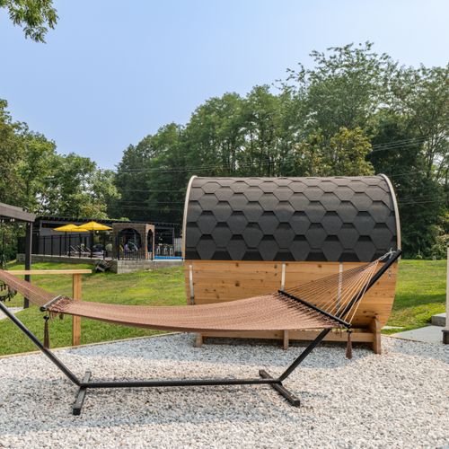 This backyard has everything you need for an amazing stay.