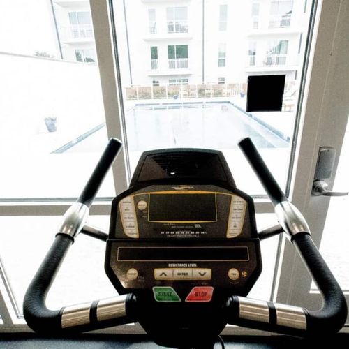 Stay on track w/ cardio equipment available at the on-site gym.