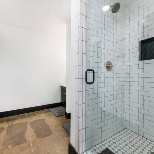 Hall walk-in Shower in the Main Bathroom