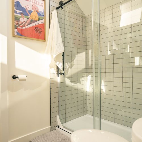 Indulge in the under-skylight shower