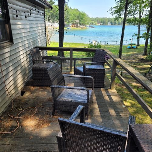 EXTERIOR:  The outdoor deck and seating