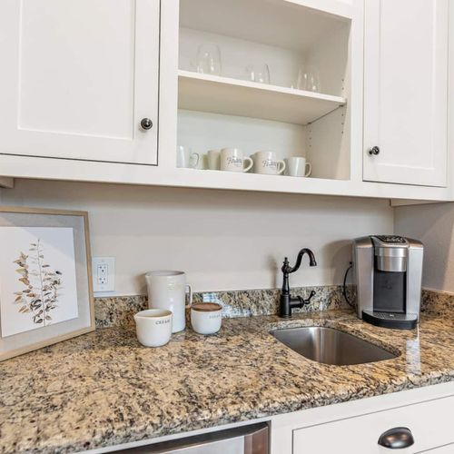 Master Bedroom with Coffee/Tea Sitting Area with Wine Refrigerator