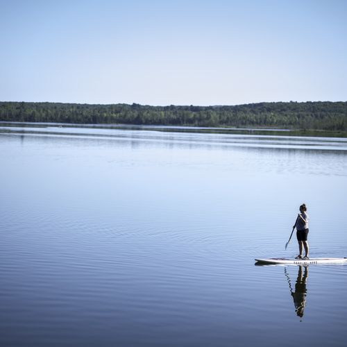Area photos:  paddle boarding on little platte lake. (note that we do not provide paddle boards. )