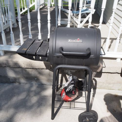 Exterior:  the charcoal barbeque grill.