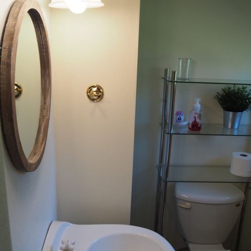 Bathroom #2: full bathroom with a walk-in shower.