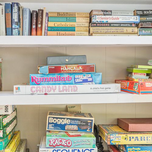 FAMILY ROOM:  The very comfy and relaxing family room, with a large streaming television and lots of books and games.