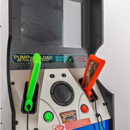 Unleash your inner gamer with our vintage arcade machine – perfect for a nostalgic night in.