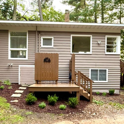 EXTERIOR:  The front of the cottage