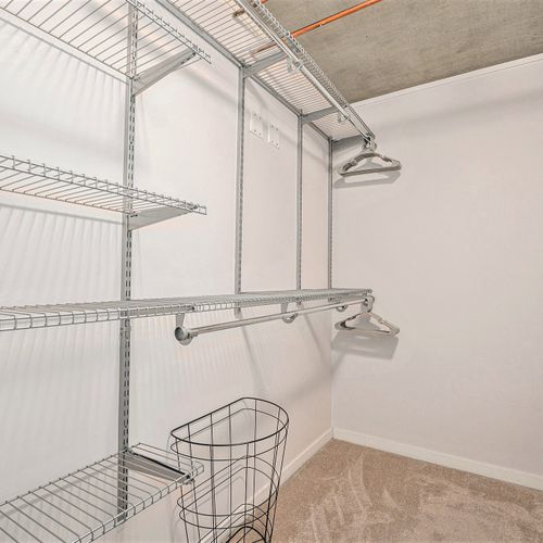 Plenty of room to store your belongings, with a basket and ample hangers for organization.