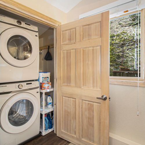 Laundry day, handled. Washer and dryer included.