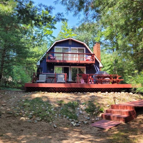 Exterior:  the back deck in the summer.