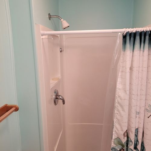 Bathroom:  full bathroom with walk-in shower.