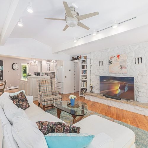 FAMILY ROOM:  The very comfy and relaxing family room, with a large streaming television and lots of books and games.