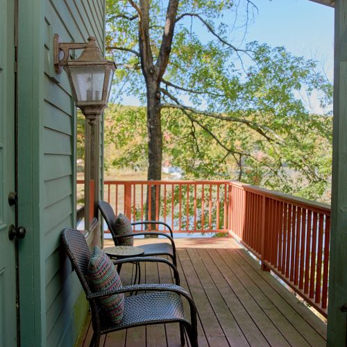 Enjoy a warm cup of tea on the porch.