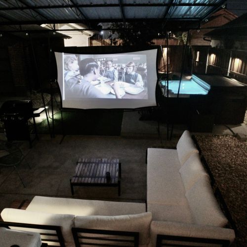 Watch your favorites on the big screen outdoors.