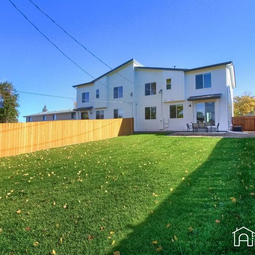 Let the kids run free and play in the safe in the fully fenced backyard.