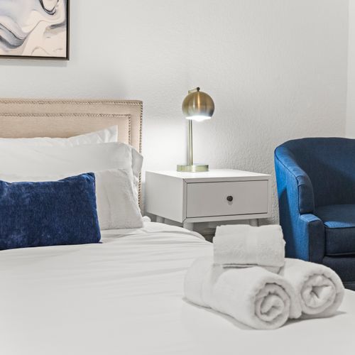 Nightstand corner and cozy reading nook perfect for quiet evenings.