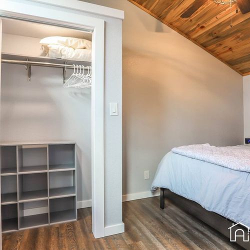 There is ample closet space for your luggage.