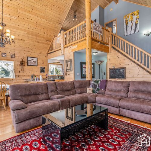 This space is the perfect place to relax and unwind during your rocky mountain retreat.