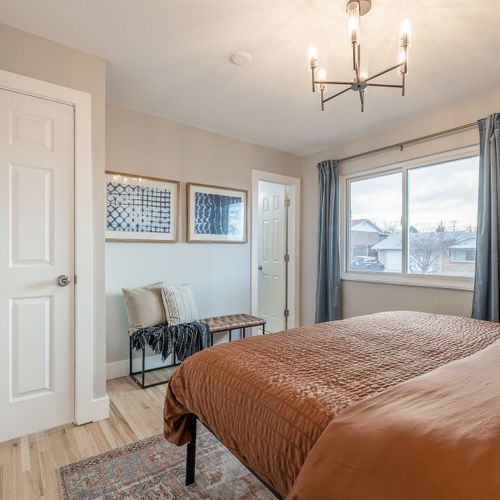 Discover two bedrooms and two and a half baths on the main floor.