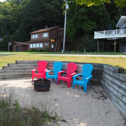 Overall:  the very fun and family-friendly bonfire ring that is right on the private beach!
