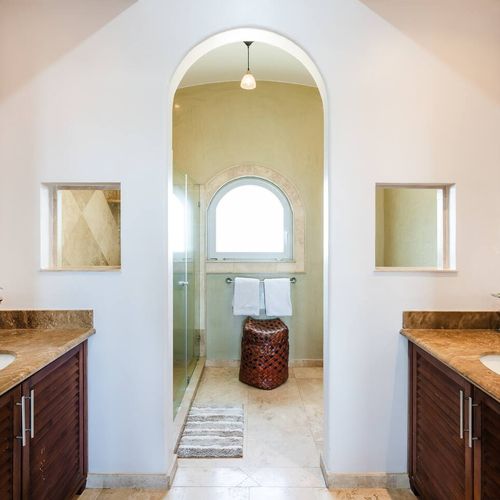 Bathroom with elegant granite counters