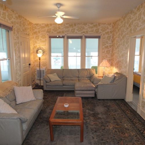 Overview:  the very comfy living room with a great view of crystal lake!