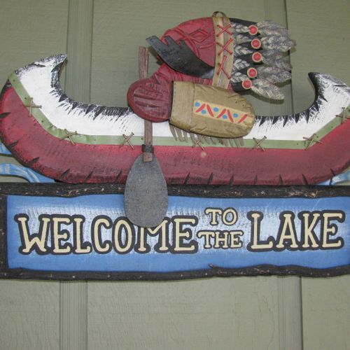 Area photos:  the sign at the lake
