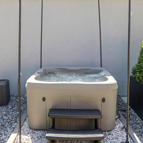 The hot tub is ready anytime — your private spot to recharge.