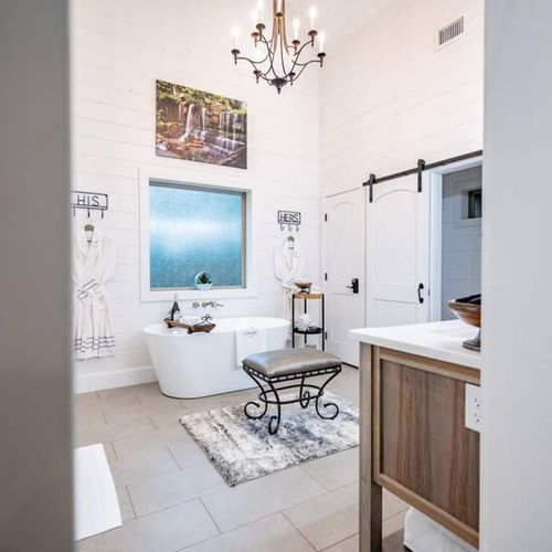 A soaking tub in the private bathroom!