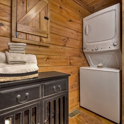 Cabin coziness: Where even laundry days feel like a retreat.