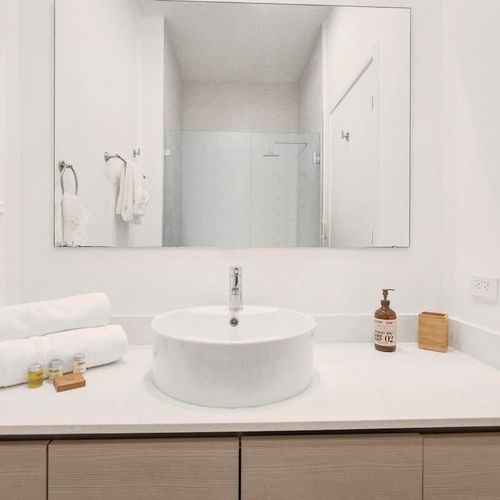 Spotless and well-appointed full bathrooms.