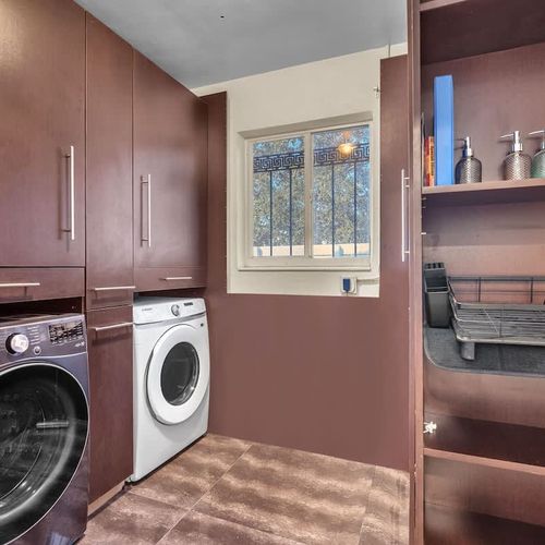 The washer and dryer are at your disposal whenever you need them.