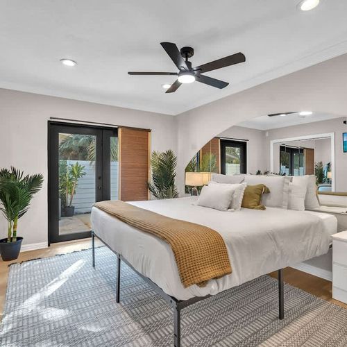 Enjoy spacious bedrooms with plush king-sized beds, soft, clean linens, and a TV for your relaxation.