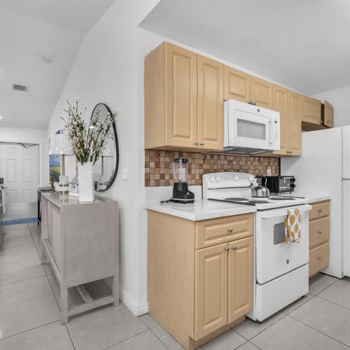 The kitchen comes fully stocked with all the essentials to make your stay convenient and comfortable.