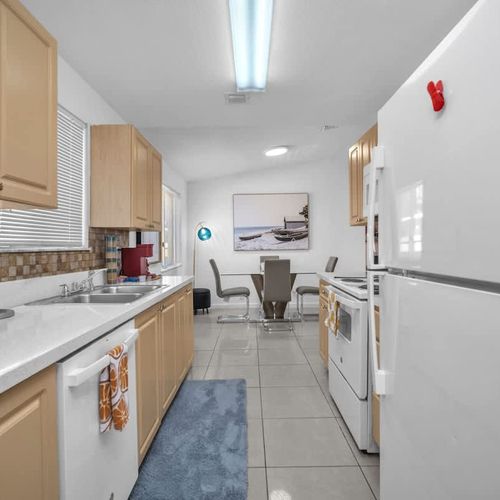 The kitchen comes fully stocked with all the essentials to make your stay convenient and comfortable.