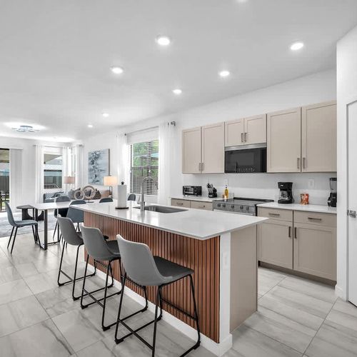 Cook with ease in the full-sized kitchen, complete with everything you need and all the basic tools to prepare your favorite meals.