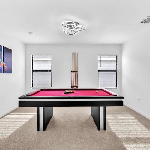 This unit also features a pool table, perfect for friendly matches, practicing your shots, or enjoying game nights with friends and family.